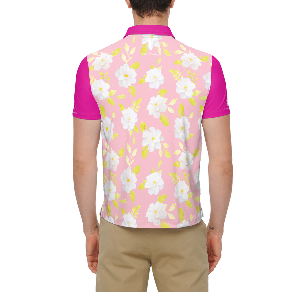 "theuglyswing" White Flower Polo Slim fit