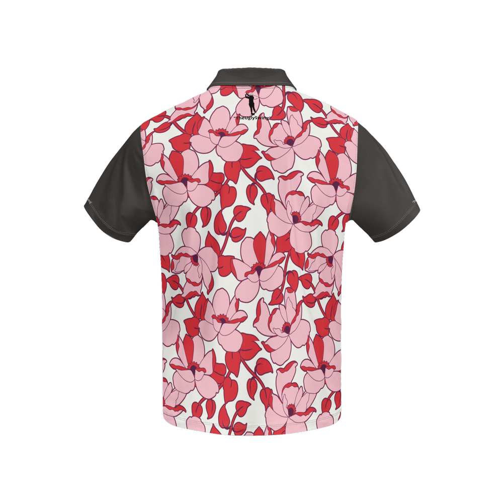 "Theuglyswing" Pink Flower Polo Slim fit